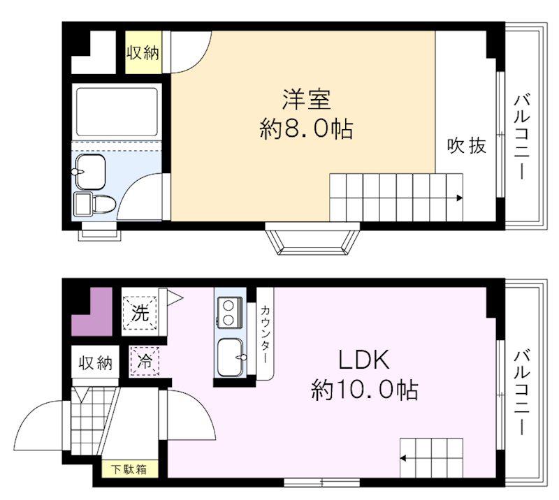 PALAZIO DE ROSSO(1LDK/3階)の間取り写真