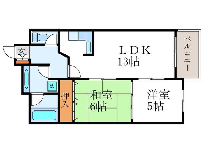カーサグラン御池(2LDK/2階)の間取り写真