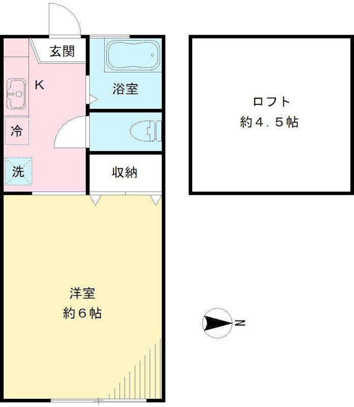 フロムココ(ワンルーム/2階)の間取り写真