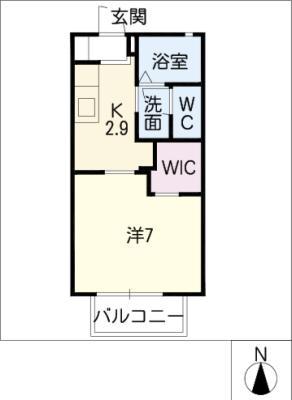 メルベーユ・K(1K/2階)の間取り写真