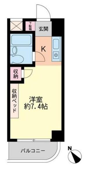 キャッスル野毛中央(ワンルーム/3階)の間取り写真