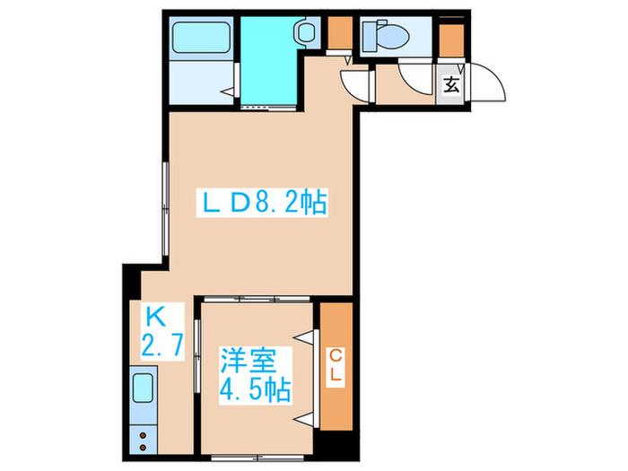 ブランシャール宮の森(1LDK/1階)の間取り写真