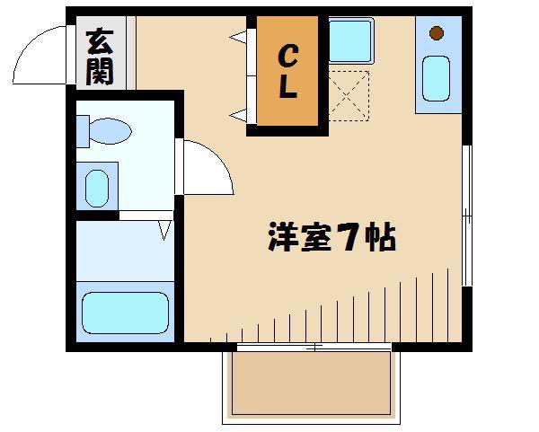 シエルブルー(ワンルーム/1階)の間取り写真