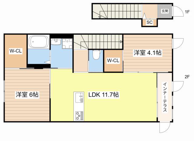 セレーノ(2LDK/2階)の間取り写真