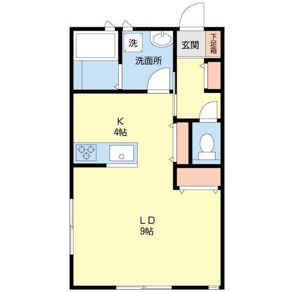 MODEST関屋大川前(ワンルーム/1階)の間取り写真