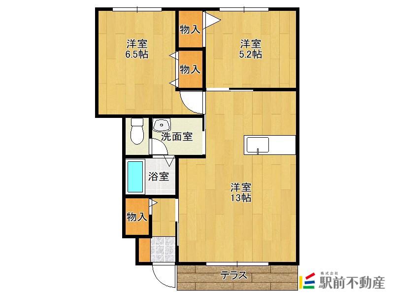 メゾンドアンリミールIIA(2LDK/1階)の間取り写真