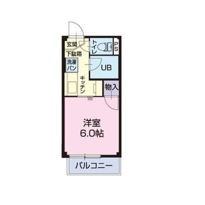 サープラス ワンサザンクロス(1K/2階)の間取り写真