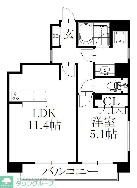 ライオンズステーションプラザ草加201(1LDK/2階)の間取り写真