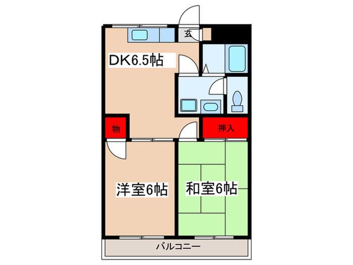 ソフィアマンション(2DK/3階)の間取り写真