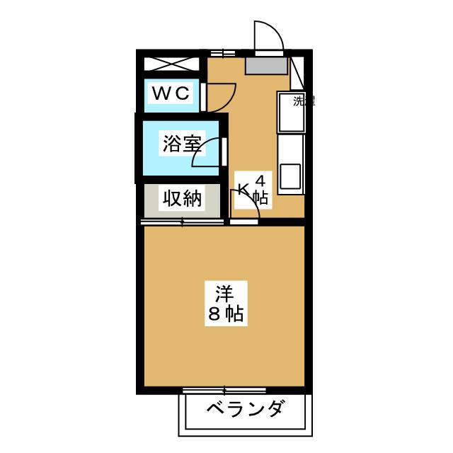 ラフィーネ上松(1K/2階)の間取り写真