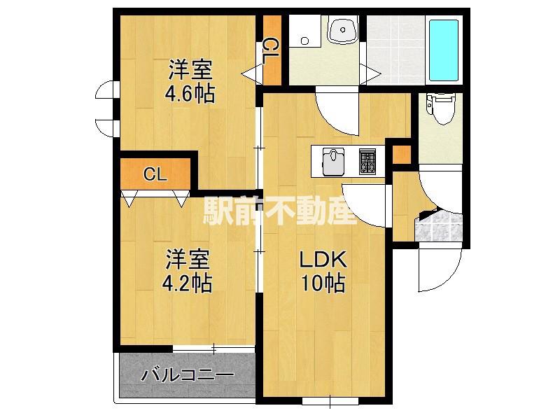 EMIS三苫(2LDK/2階)の間取り写真