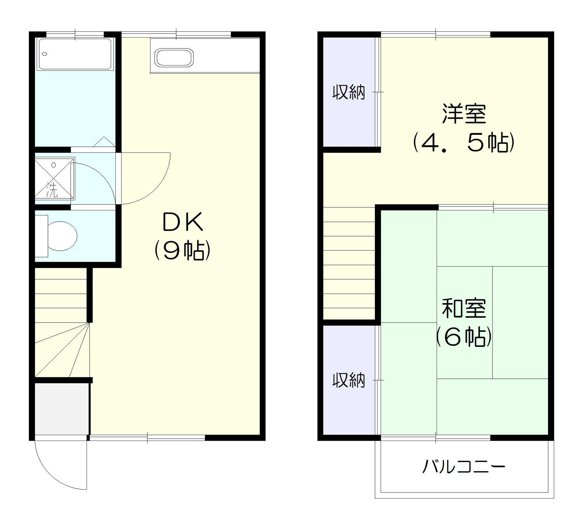 AKホーム壱番館(2DK/1階)の間取り写真
