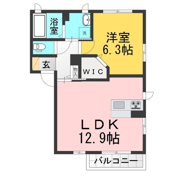 オーデパール(1LDK/1階)の間取り写真