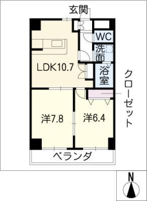 メゾン久栄1(2LDK/1階)の間取り写真