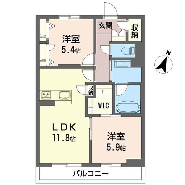 サリサ.I(2LDK/2階)の間取り写真