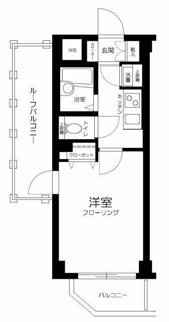 トーシンフェニックス都立大学(1K/3階)の間取り写真