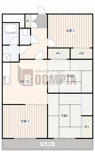レジデンス領下(4DK/4階)の間取り写真