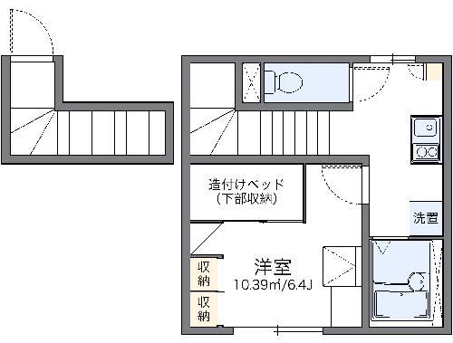 レオパレスピアチェーレ(1K/2階)の間取り写真