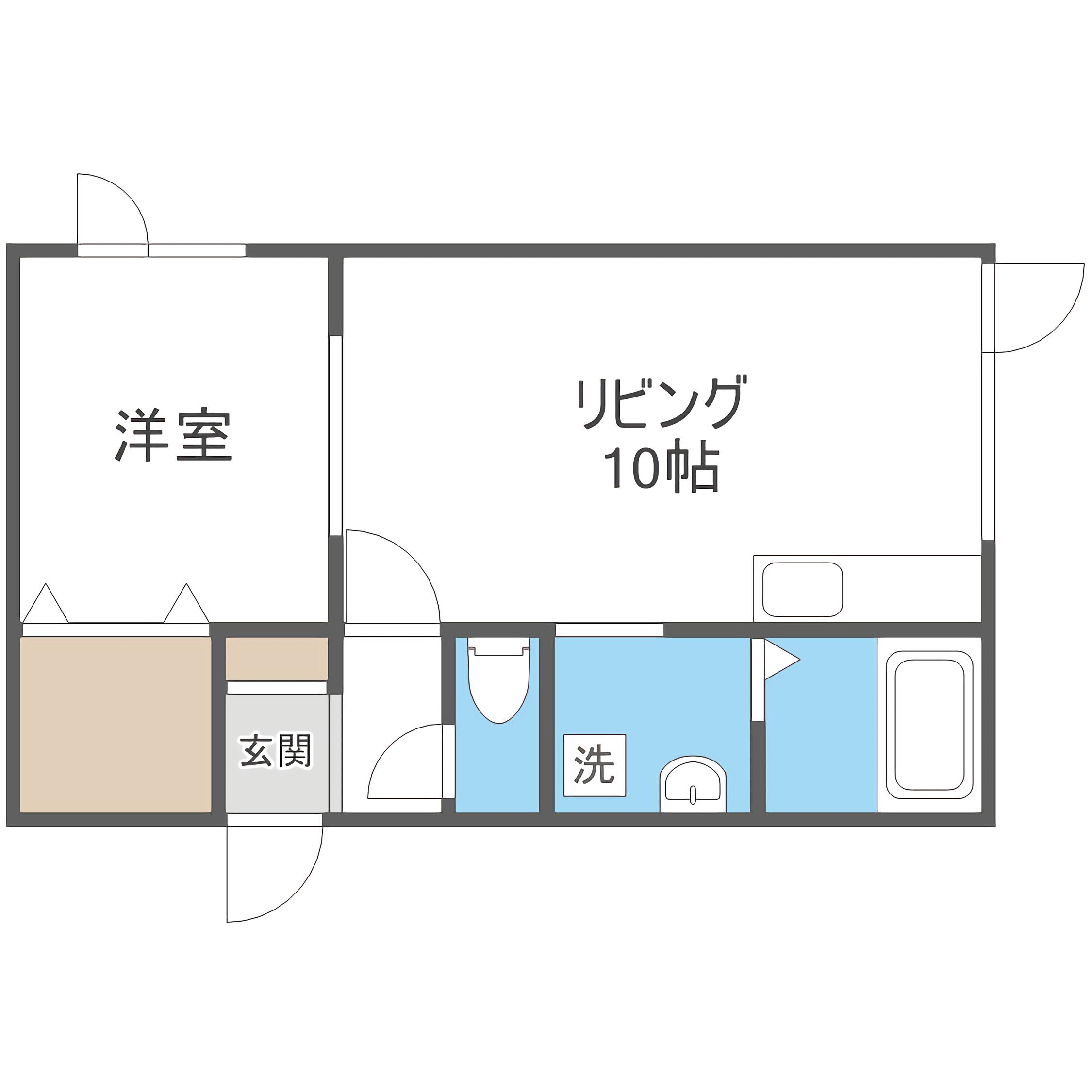 ミキハウス(1LDK/2階)の間取り写真