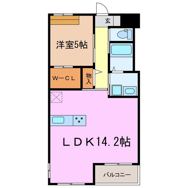 ラウム鳥澄(1LDK/3階)の間取り写真