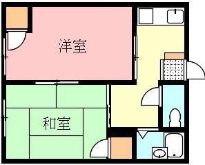 アスカ太田(2K/1階)の間取り写真