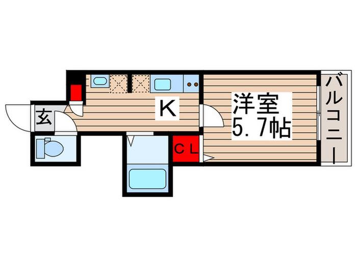 MELDIA二和向台(1K/2階)の間取り写真