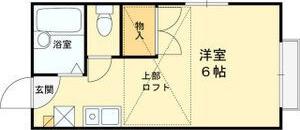 JUN I(ワンルーム/1階)の間取り写真