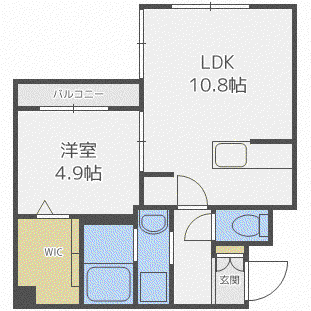 ESTOR TSUKISAMU(1LDK/3階)の間取り写真