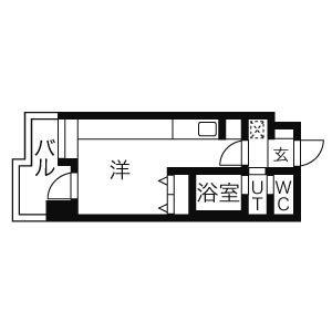 ラヴィータ410(1K/9階)の間取り写真