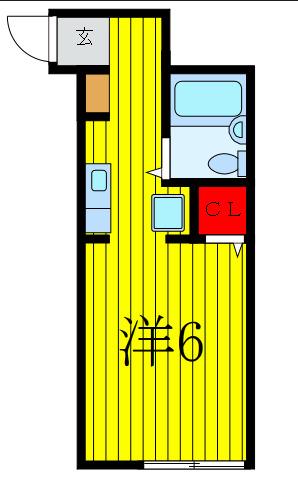 Sフラット(ワンルーム/1階)の間取り写真