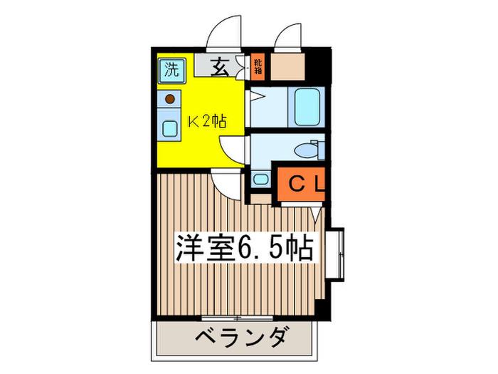 晴見町明星パレス(1K/5階)の間取り写真