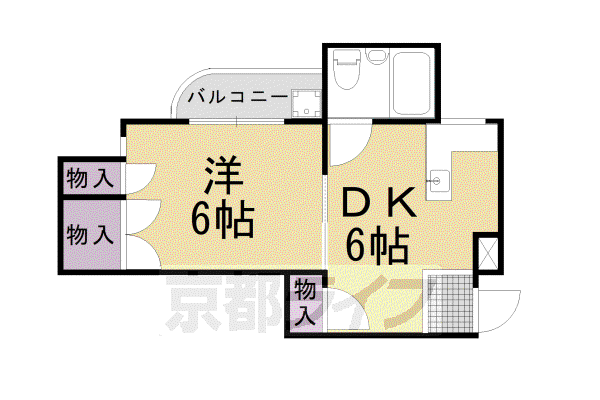 レジデンスパール(1DK/2階)の間取り写真