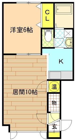 プレズィール豊岡(1LDK/2階)の間取り写真
