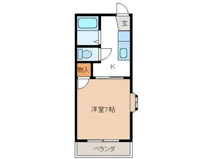 タウニィ平和(1K/2階)の間取り写真