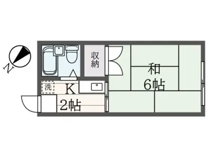 ヒルサイドハイツ(1K/2階)の間取り写真