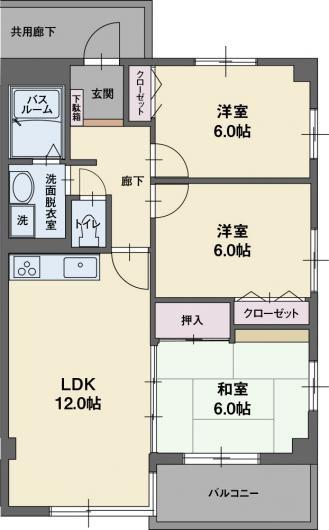 RYU-SUI(3LDK/2階)の間取り写真