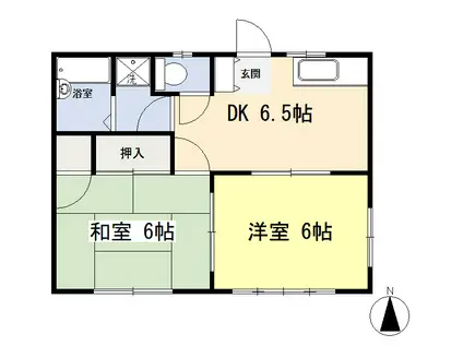 ハイツシガールB棟(2DK/1階)の間取り写真