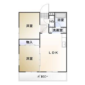 グリーン西山(2LDK/3階)の間取り写真