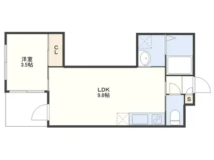 ファーストステージ思案橋(1LDK/10階)の間取り写真