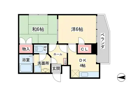 カーサ金代(2DK/1階)の間取り写真