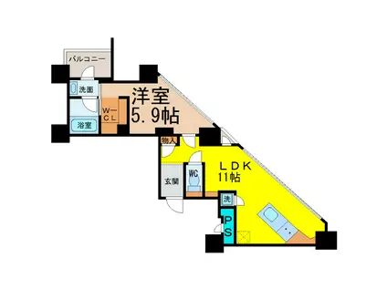 SK BUILDING-501(1LDK/3階)の間取り写真