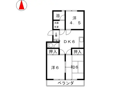 ガーデンヒルズ平野(3DK/3階)の間取り写真