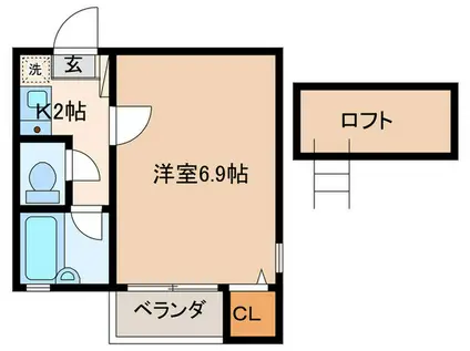 マーベラス名島(1K/1階)の間取り写真
