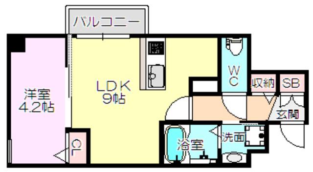 YOUSⅦ番館(1LDK/4階)の間取り写真