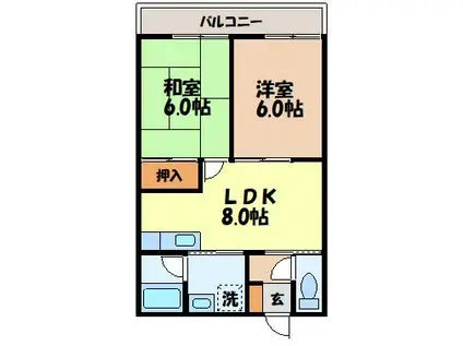 フローリッシュMK(2LDK/2階)の間取り写真
