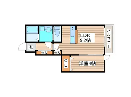 グランドソレイユII(1LDK/1階)の間取り写真