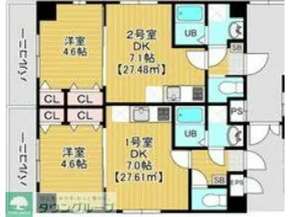 ステイビルII(1DK/5階)の間取り写真