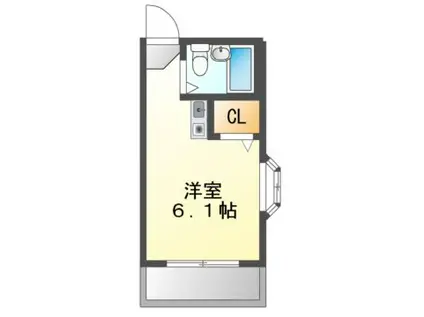 グランドハイツユタカII(ワンルーム/4階)の間取り写真