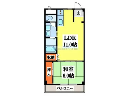 MPLAZA 菱江(1LDK/4階)の間取り写真