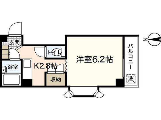 宇品丸八ビル(ワンルーム/3階)の間取り写真